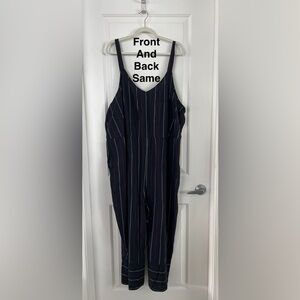Universal Thread Navy Striped Jumpsuit